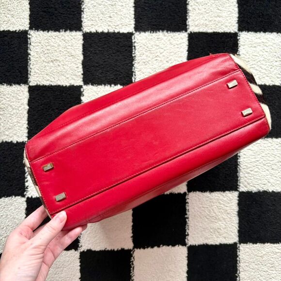 Vintage Adrienne Vittadini Red Leather Zebra Side Purse - Picture 6 of 7